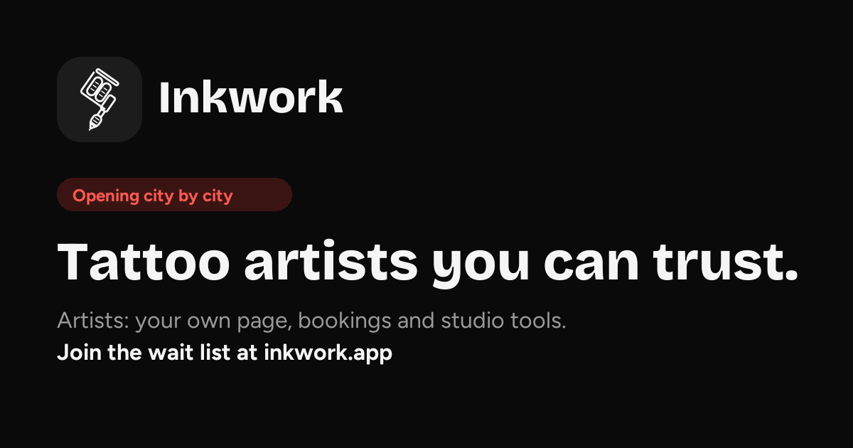 Inkwork, a booking app for tattoo artists