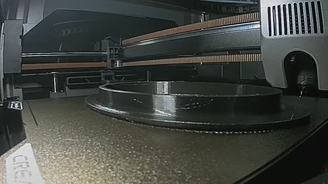 A round part being 3D printed